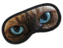 Schlafmaske mit Foto Katzenaugen