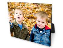 Foto auf Holz Foto mit zwei Kindern