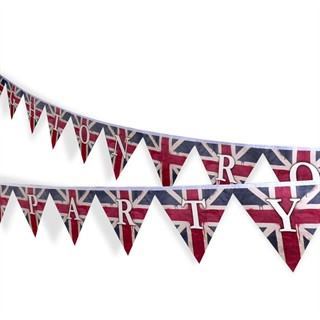 Wimpelkette Union Jack und Text