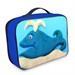 blaue kleine Kühltasche für Pausenbrote mit Wal-Motiv