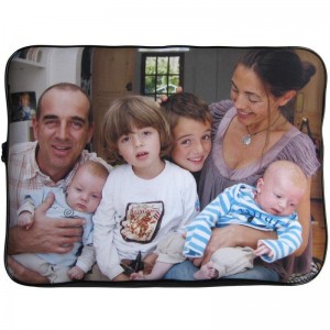 Laptop Tasche bedruckt mit einem Familienfoto
