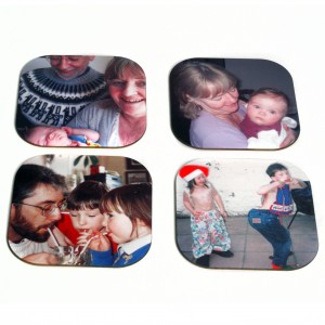 Untersetzer mit verschiedenen Fotos bedruckt
