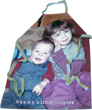Foto Schürze bedrucken mit einem Foto von zwei Kindern