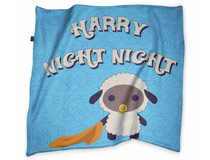 Baby Kuscheldecke Motiv blau mit Schaf und Name