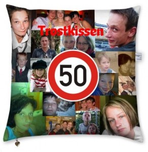 Fotokissen als Geburtstagsgeschenke zum 50. mit Fotocollage