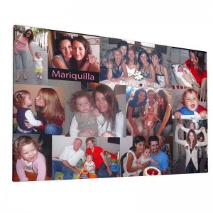 Foto Leinwand bedruckt mit einer Fotocollage von Fotos einer Familie