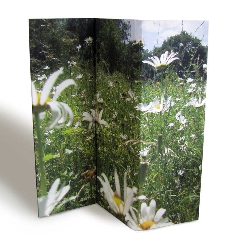 Paravent mit Foto - Raumteiler mit einem Foto einer Blumenwiese