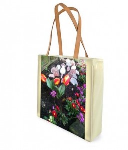 Shopper Handtasche mit einem Foto von Blumen