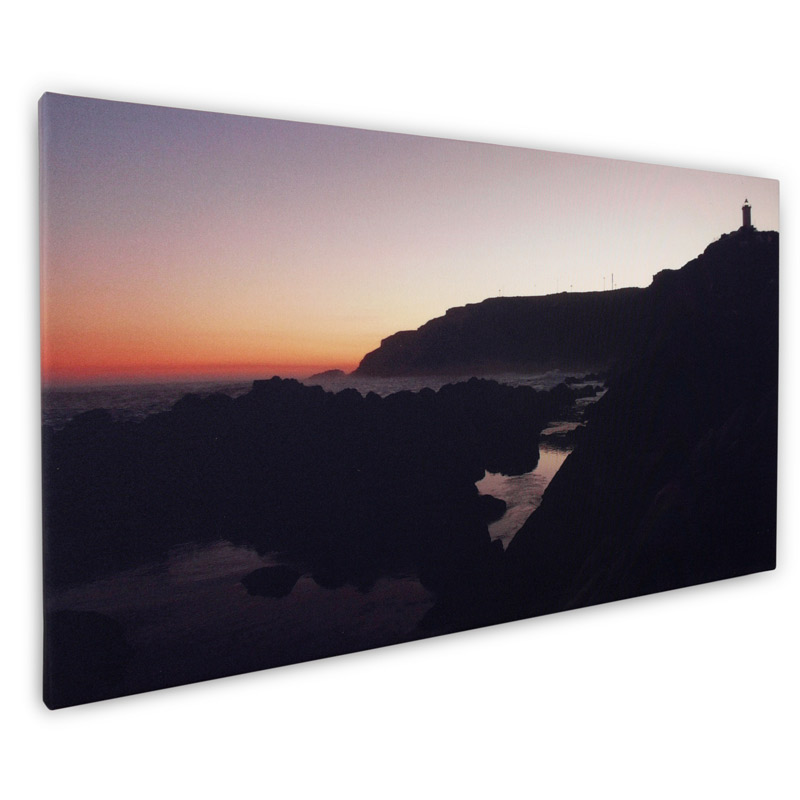 foto auf leinwand sonnenuntergang mit felsen