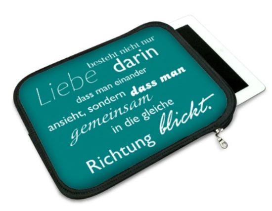 iPad Tasche bedruckt mit Text Design