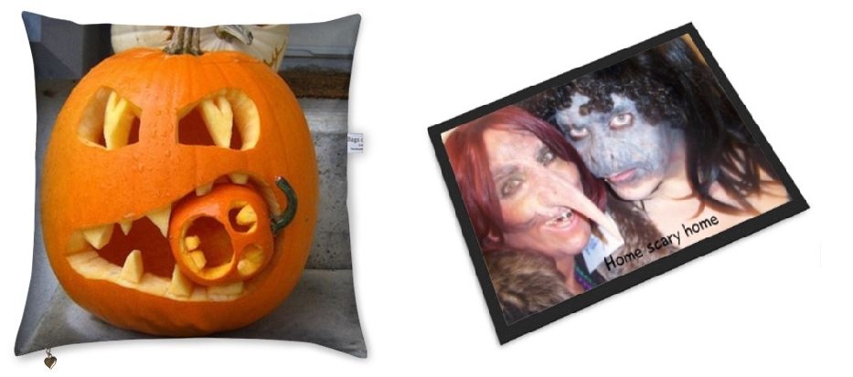 Fotokissen und Foto - Fussmatte mit Halloween Designs