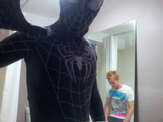 Spiderman Anzug aus bedrucktem Lycra