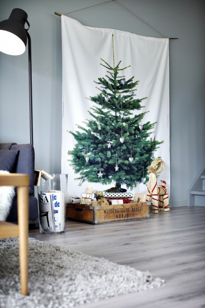 Weihnachtsbaum gedruckt auf Stoff / Ikea