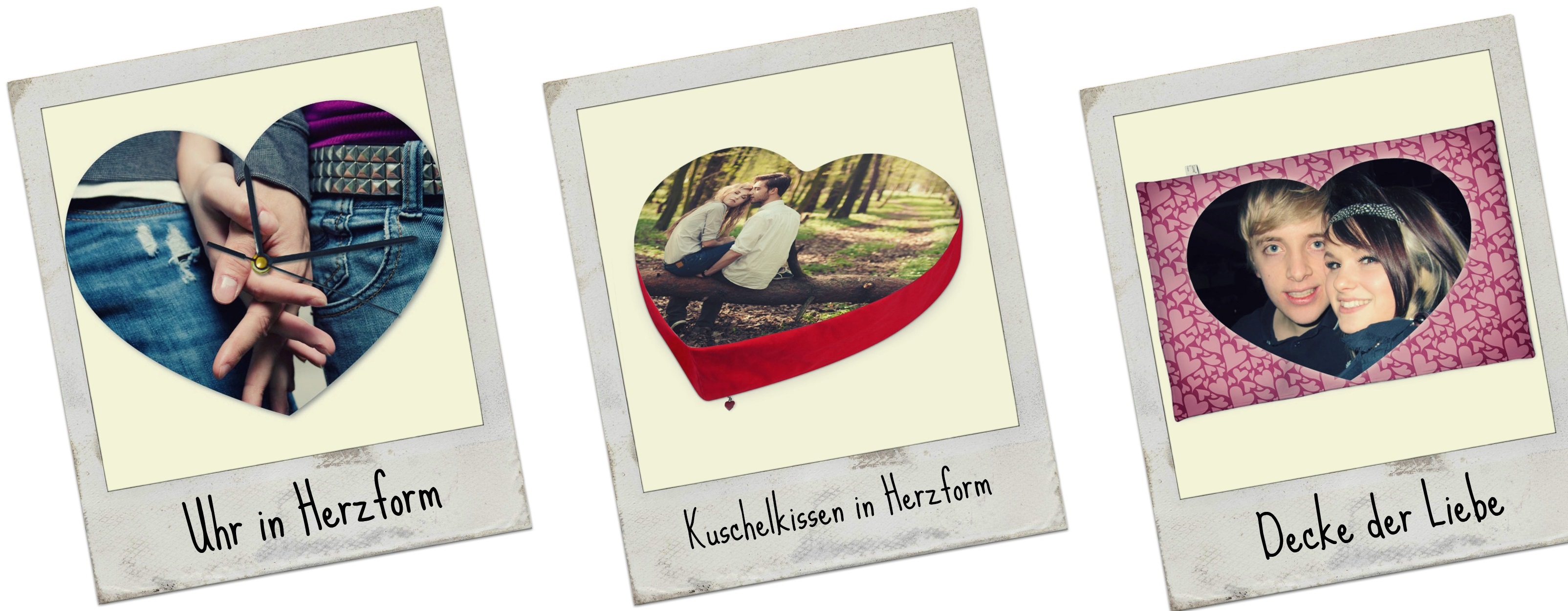 geschenke der Liebe herzfürmig mit eigenen Fotos gestaltet