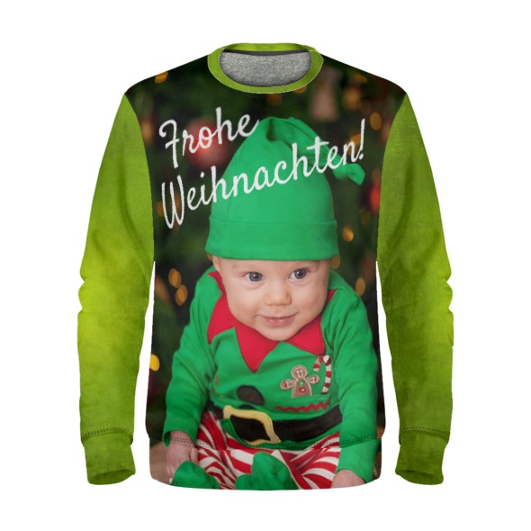 Weihnachtspullover mit babyfoto