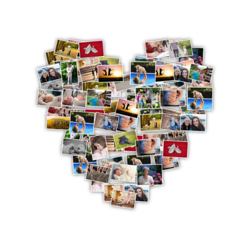 Herzförmige Fotocollage ohne Hintergrund