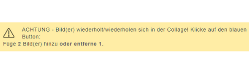 Warnung Fotos hinzufügen oder entfernen