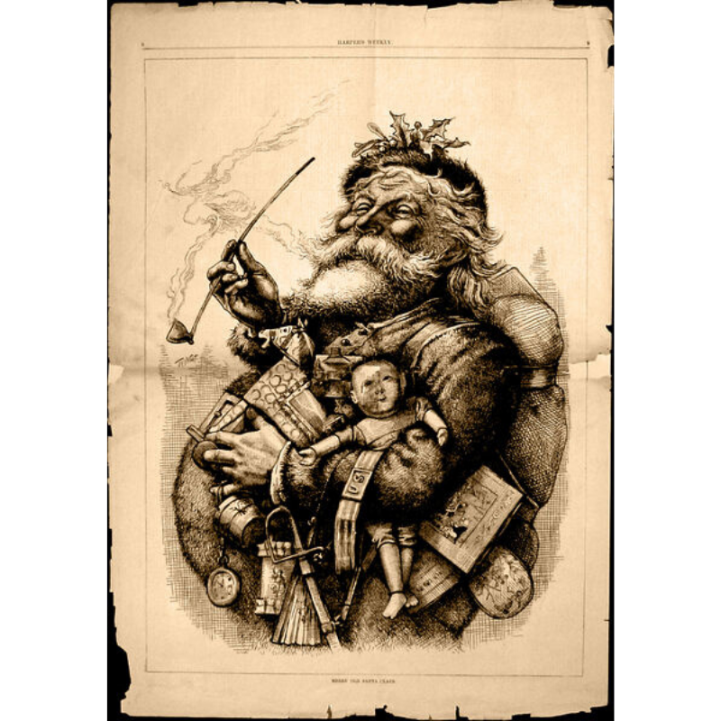 Christkind oder Weihnachtsmann Thomas Nast Illustration