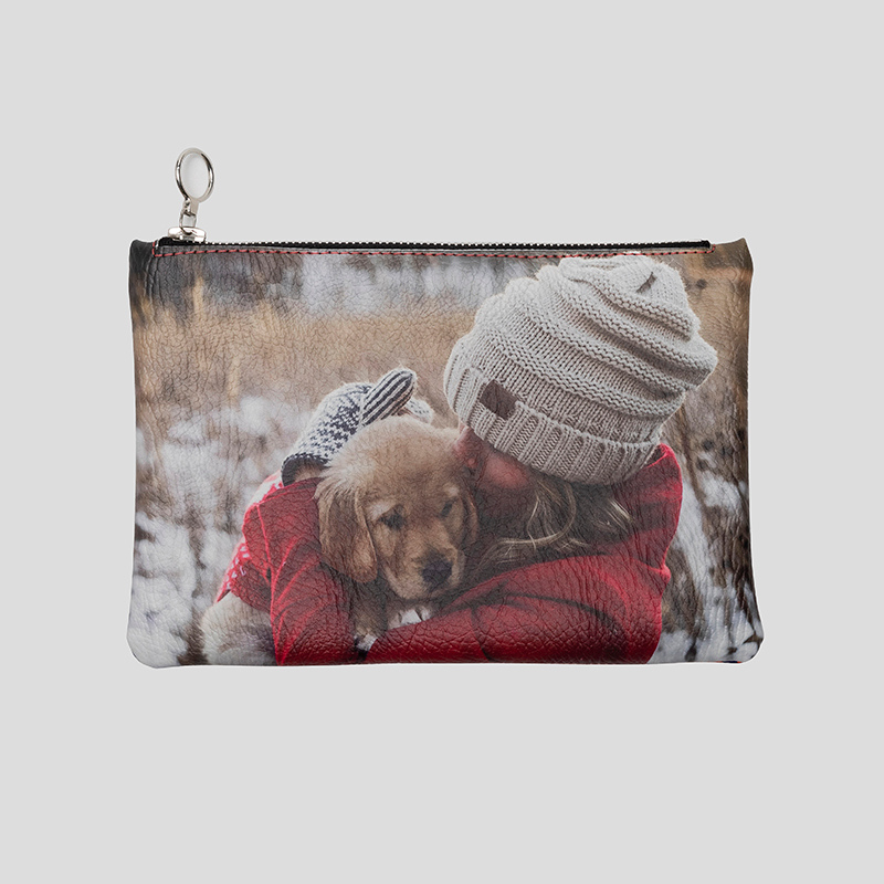 Leder Clutch mit Foto